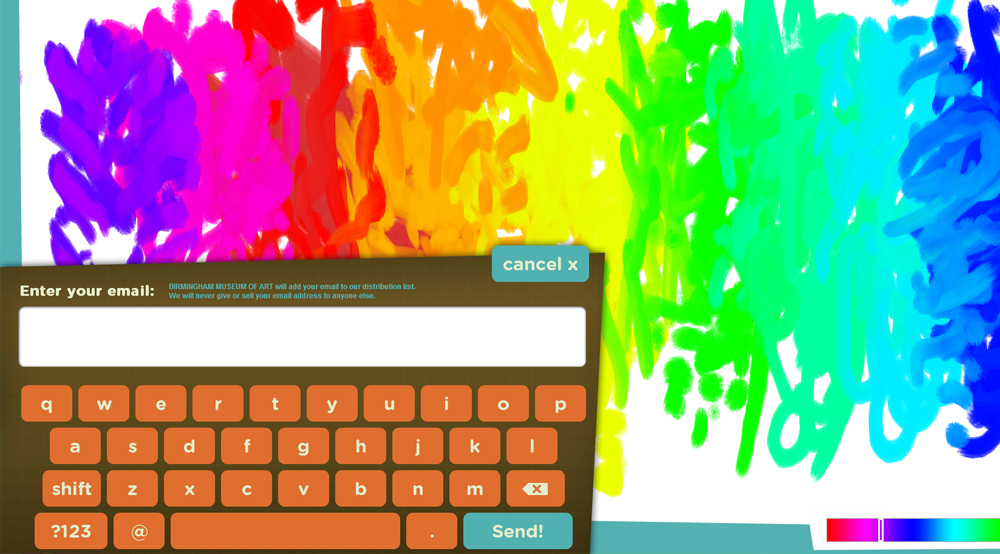 Screenshot showing the virtual keyboard